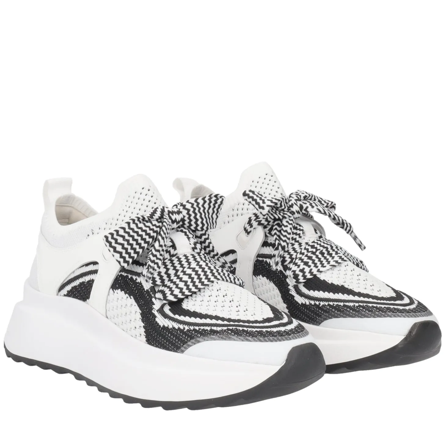 Sneaker Bay in tessuto colore bianco/nero