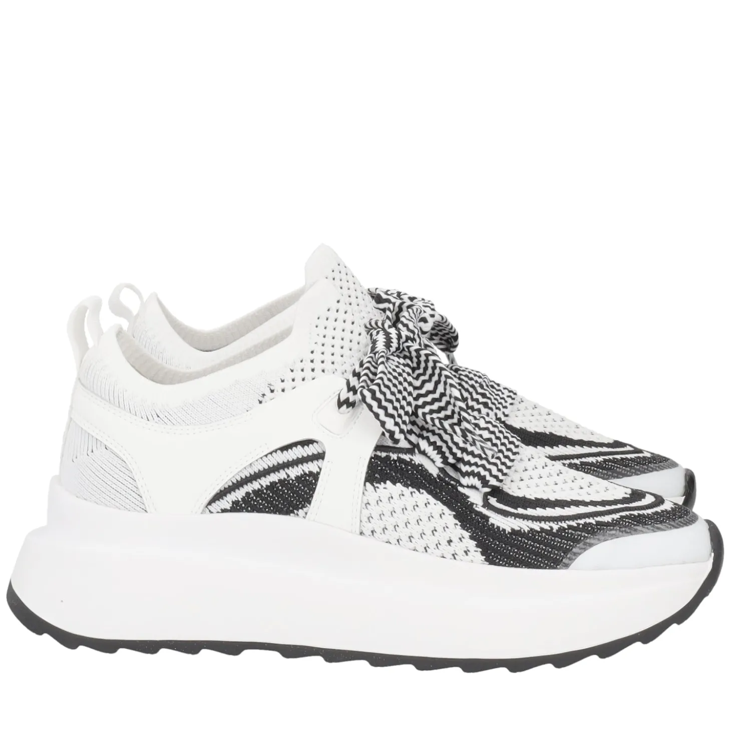 Sneaker Bay in tessuto colore bianco/nero