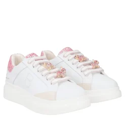 SNEAKER BELLATRIX CON ACCESSORIO IN STRASS COLORE BIANCO/FUCSIA