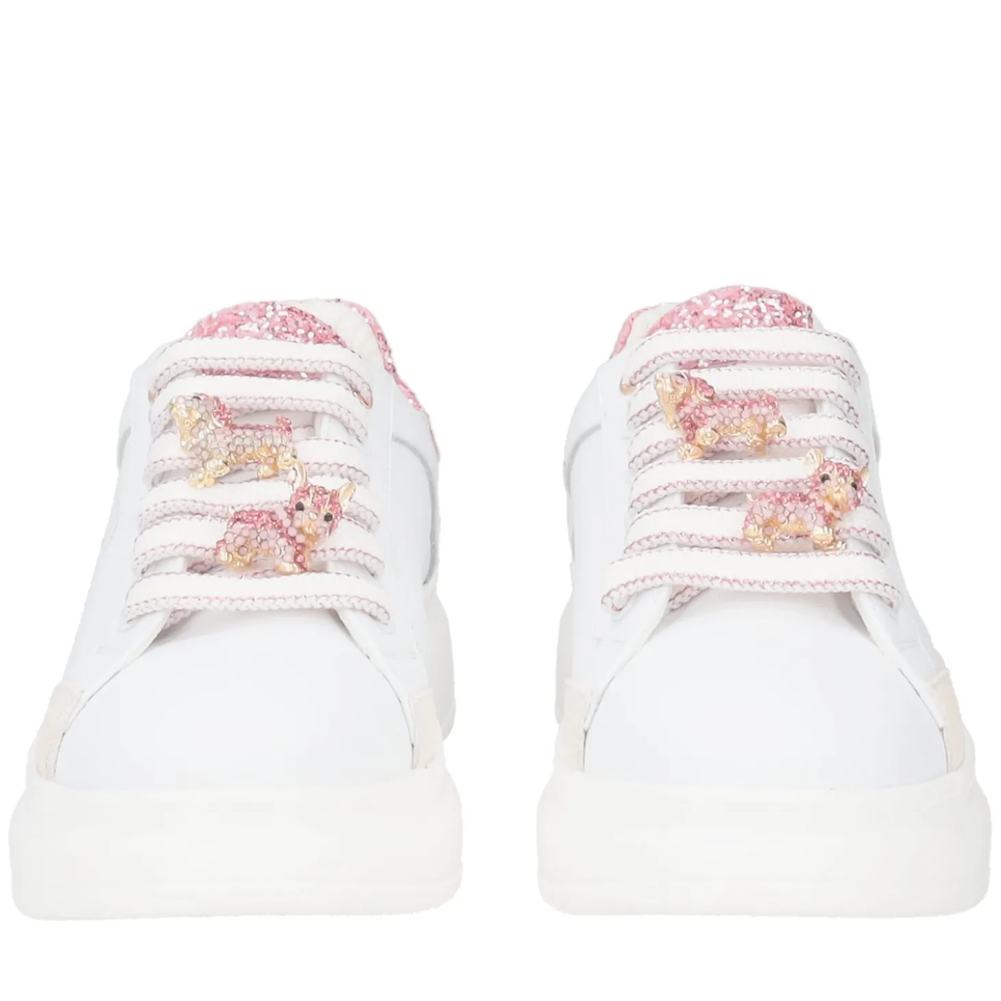 SNEAKER BELLATRIX CON ACCESSORIO IN STRASS COLORE BIANCO/FUCSIA