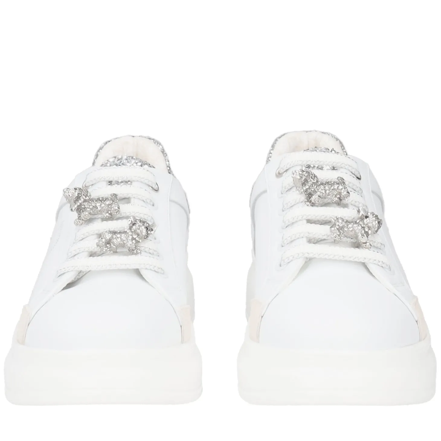 SNEAKER BELLATRIX CON ACCESSORIO IN STRASS COLORE BIANCO/ARGENTO