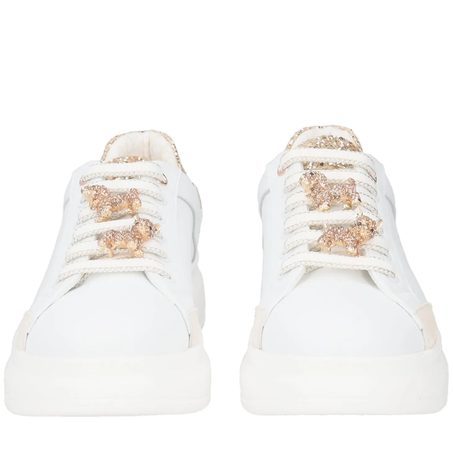 SNEAKER BELLATRIX CON ACCESSORIO IN STRASS COLORE BIANCO/ORO