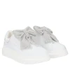 SNEAKER BELLATRIX CON MAXI FIOCCO IN STRASS COLORE BIANCO/ARGENTO