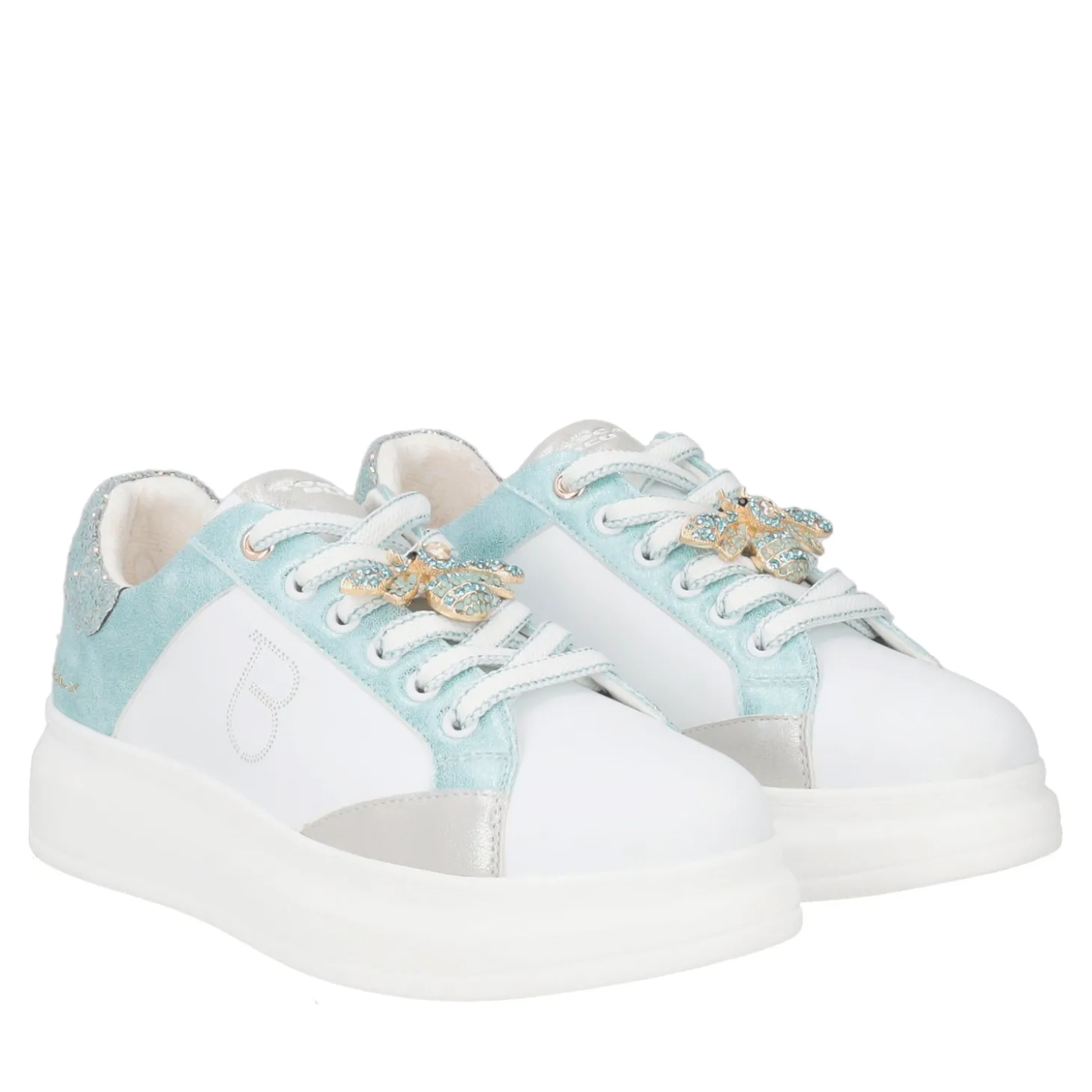 SNEAKER BELLATRIX IN PELLE CON ACCESSORIO COLORE BIANCO/VERDINO