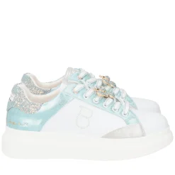 SNEAKER BELLATRIX IN PELLE CON ACCESSORIO COLORE BIANCO/VERDINO