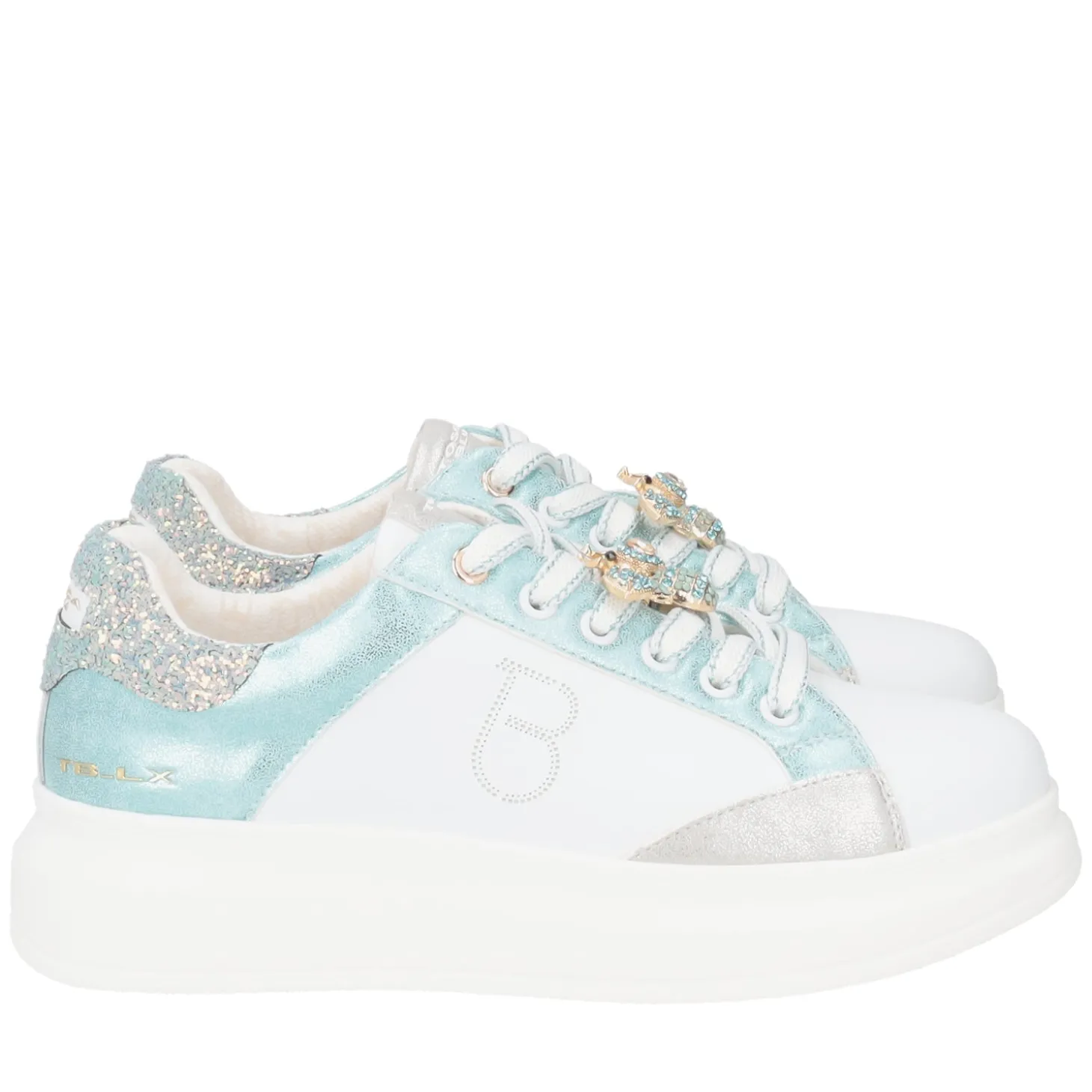 SNEAKER BELLATRIX IN PELLE CON ACCESSORIO COLORE BIANCO/VERDINO