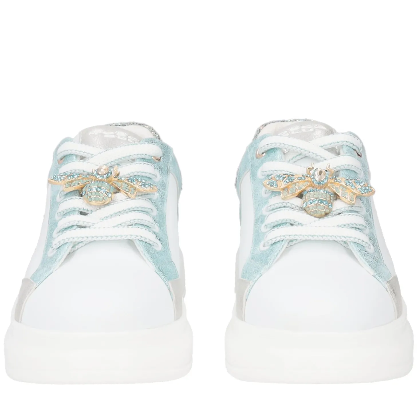 SNEAKER BELLATRIX IN PELLE CON ACCESSORIO COLORE BIANCO/VERDINO