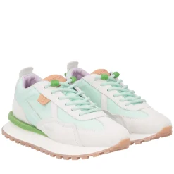 Sneaker Blossom in camoscio e microfibra colore verdino