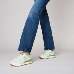 Sneaker Blossom in camoscio e microfibra colore verdino