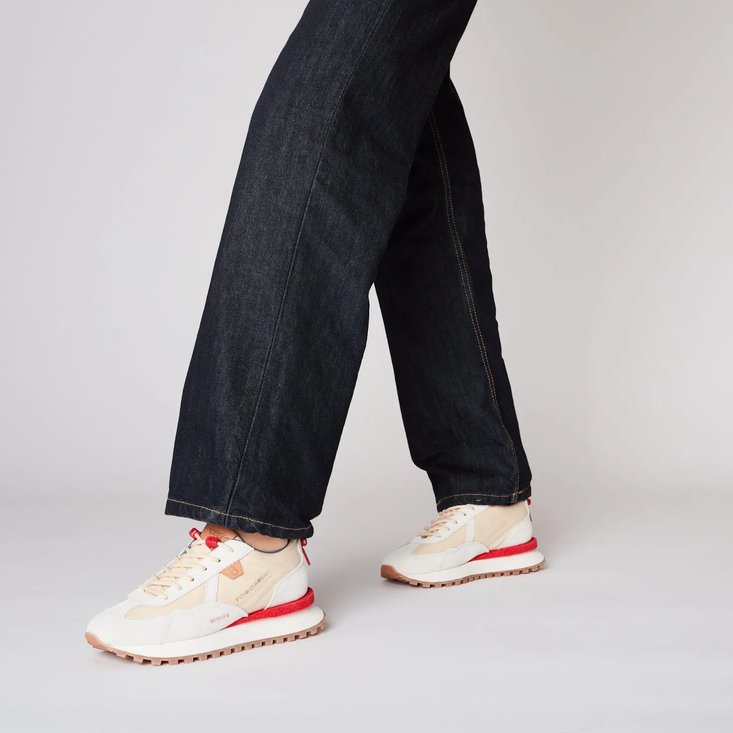 Sneaker Blossom in camoscio e microfibra colore beige