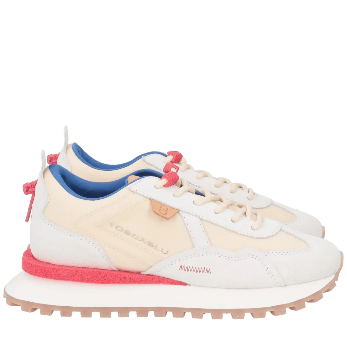 Sneaker Blossom in camoscio e microfibra colore beige