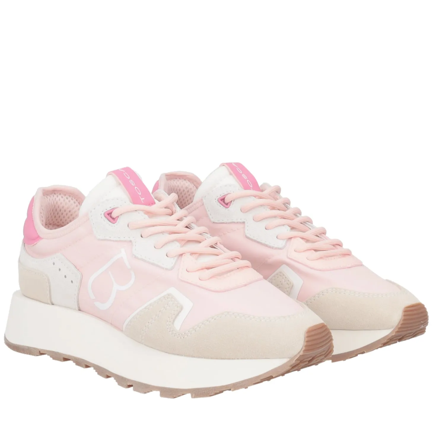 Sneaker Cindy in nylon e pelle scamosciata colore rosa