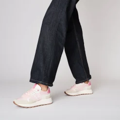 Sneaker Cindy in nylon e pelle scamosciata colore rosa