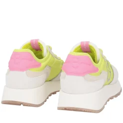 Sneaker Cindy in nylon e pelle scamosciata colore giallo