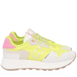 Sneaker Cindy in nylon e pelle scamosciata colore giallo