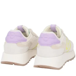 Sneaker Cindy in nylon e pelle scamosciata colore avorio