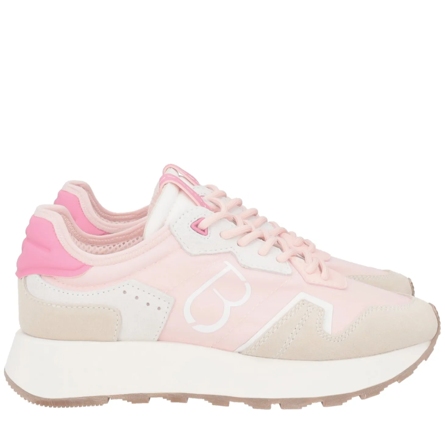 Sneaker Cindy in nylon e pelle scamosciata colore rosa