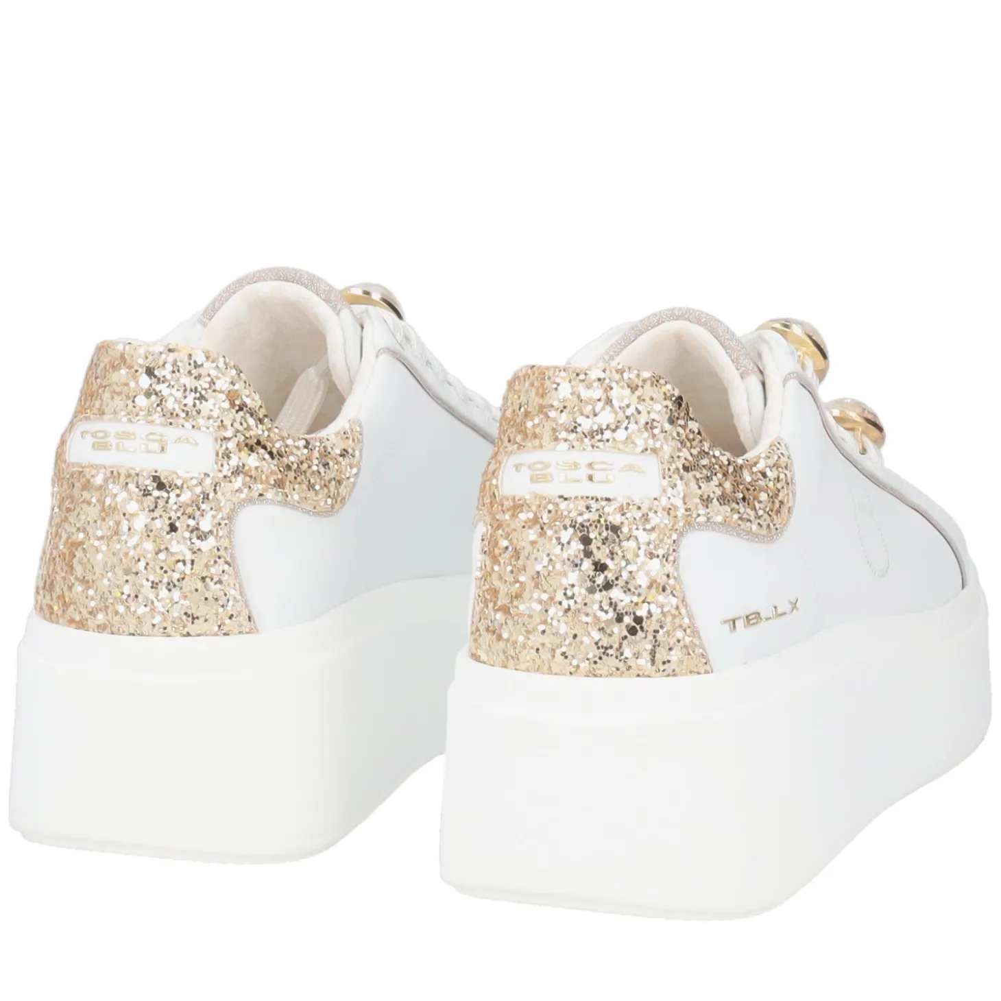 SNEAKER ELETTRA CON ACCESSORI GIOIELLO COLORE BIANCO/ORO
