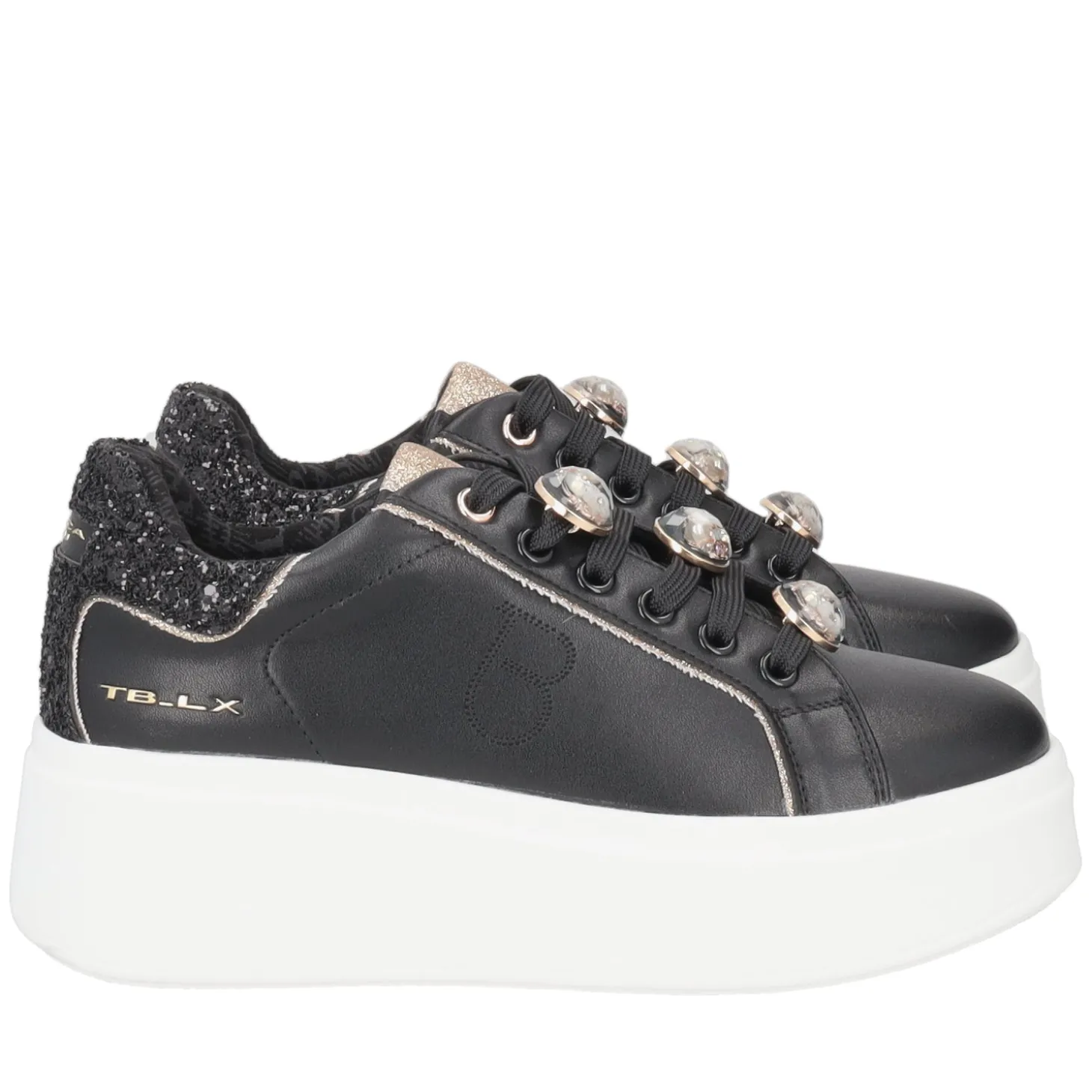 SNEAKER ELETTRA CON ACCESSORI GIOIELLO COLORE NERO