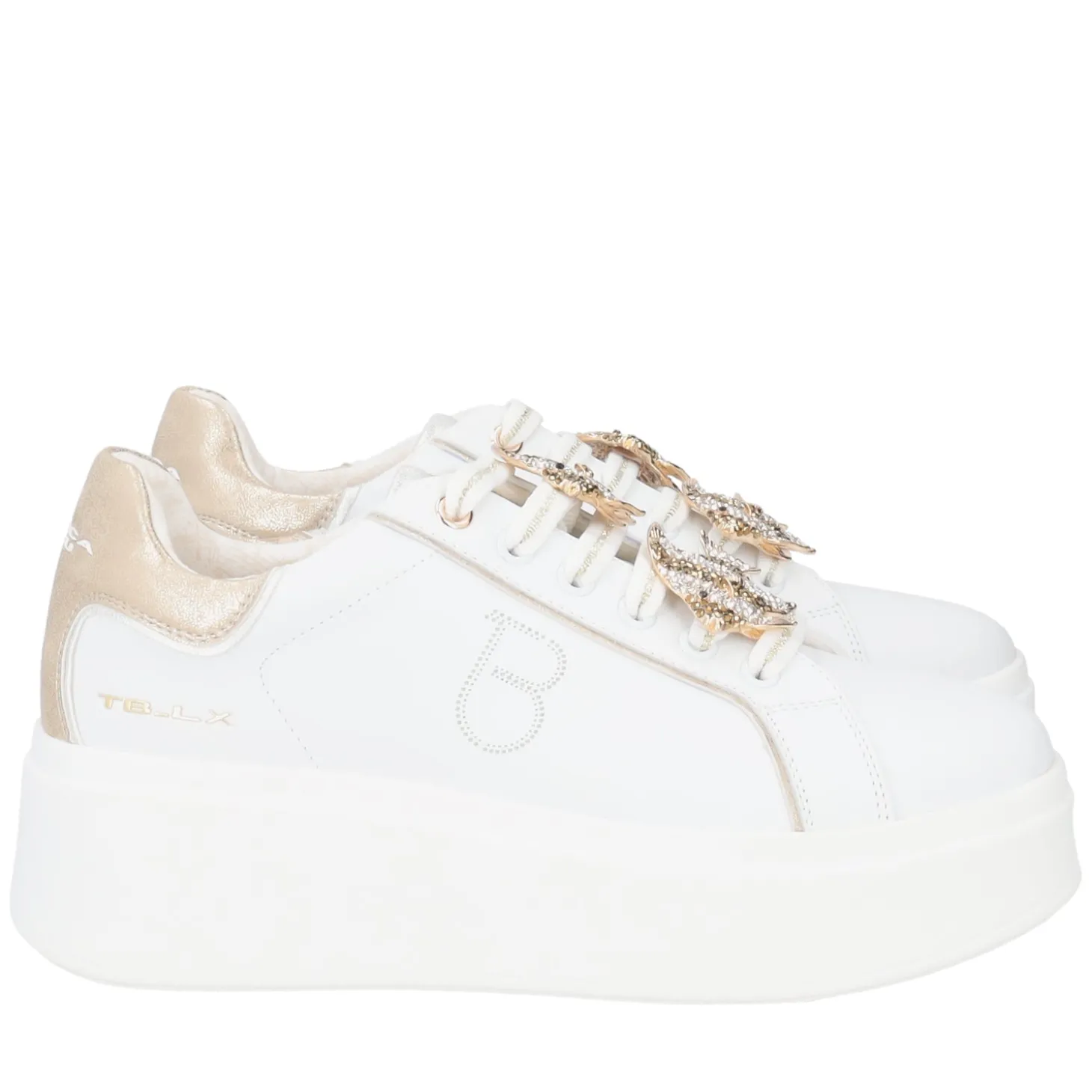 SNEAKER ELETTRA CON ACCESSORIO GIOIELLO COLORE BIANCO/ORO