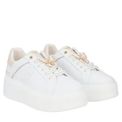 SNEAKER ELETTRA CON FARFALLE IN STRASS COLORE BIANCO/ORO
