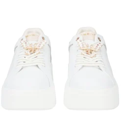 SNEAKER ELETTRA CON FARFALLE IN STRASS COLORE BIANCO/ORO