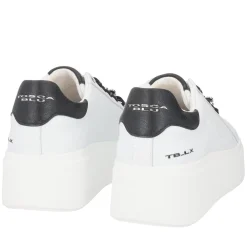 SNEAKER ELETTRA CON FIORI IN STRASS COLORE BIANCO/NERO