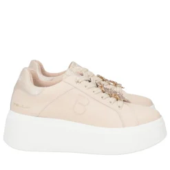 SNEAKER ELETTRA CON FIORI IN STRASS COLORE BEIGE