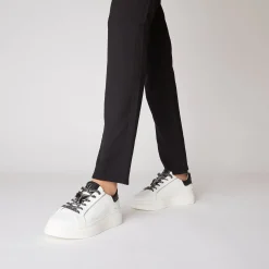 SNEAKER FENICE IN PELLE CON FARFALLA COLORE BIANCO/NERO
