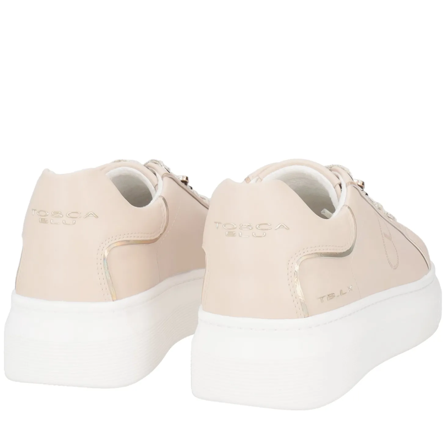 SNEAKER FENICE IN PELLE CON FARFALLA COLORE BEIGE