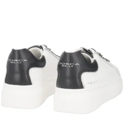 SNEAKER FENICE IN PELLE CON FARFALLA COLORE BIANCO/NERO