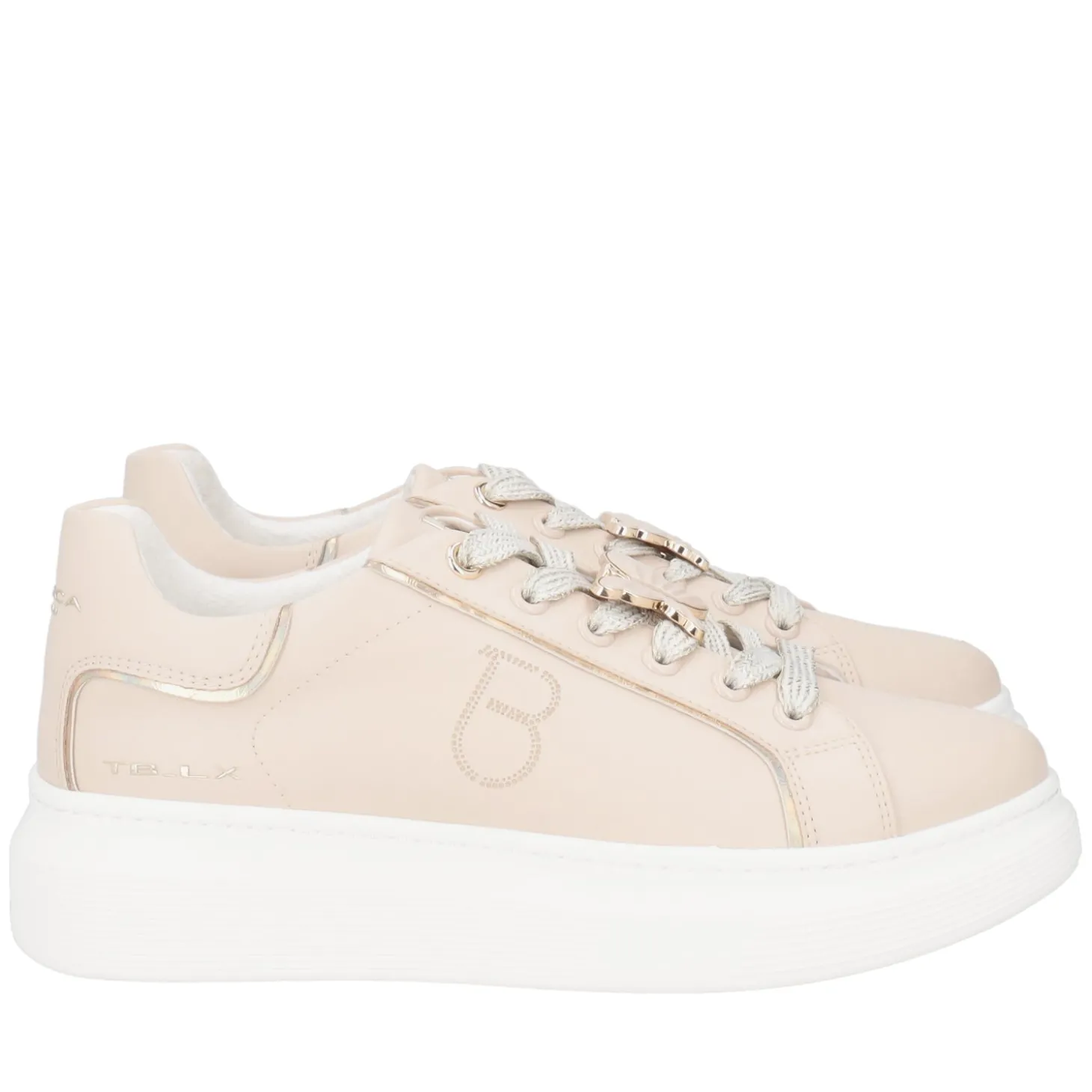 SNEAKER FENICE IN PELLE CON FARFALLA COLORE BEIGE
