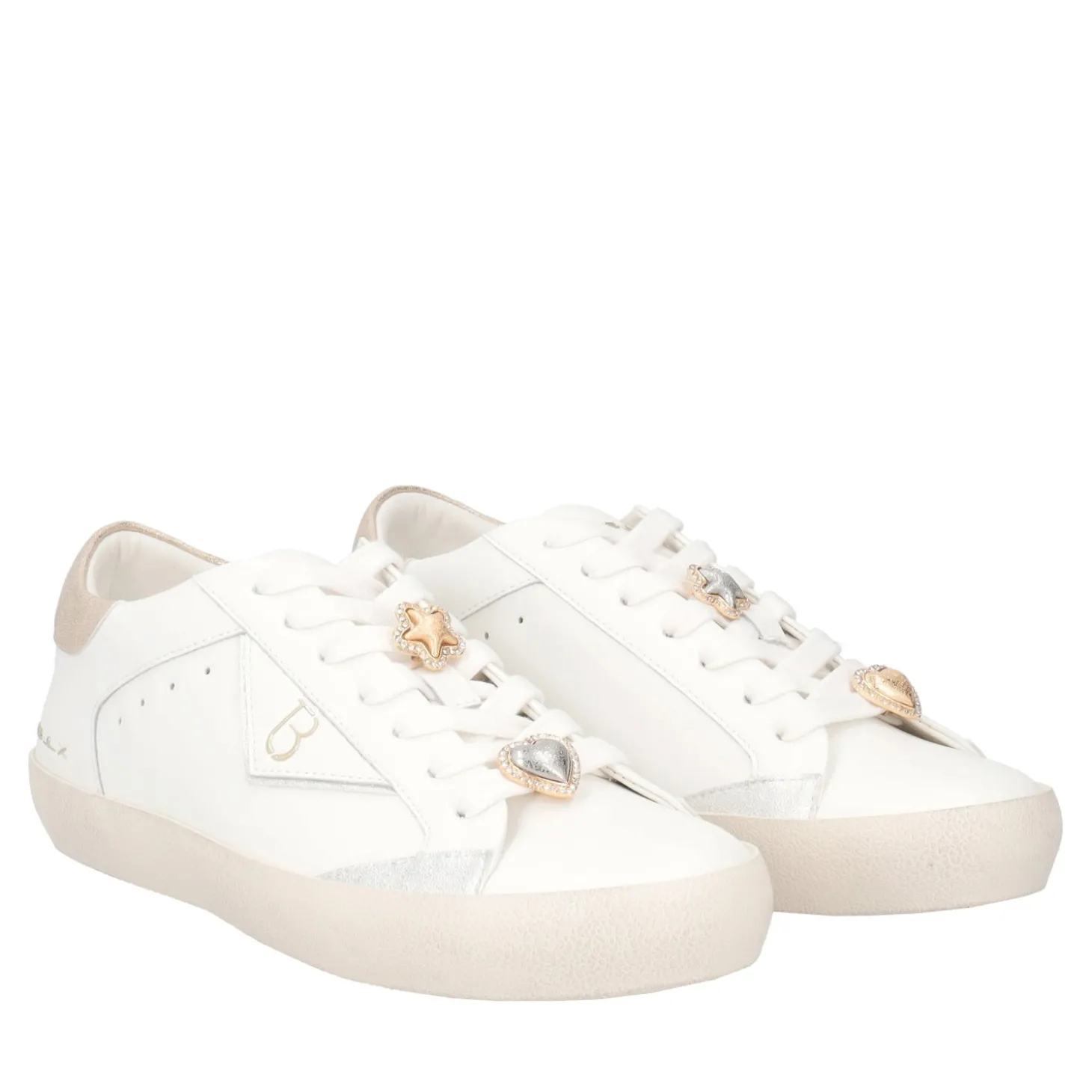 SNEAKER SIRIUS CON ACCESSORI COLORE LATTE/ORO
