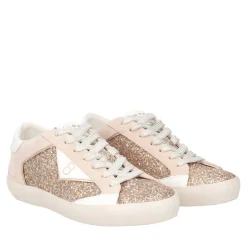 SNEAKER SIRIUS IN PELLE CON GLITTER COLORE ORO