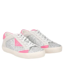 SNEAKER SIRIUS IN PELLE CON GLITTER COLORE ARGENTO