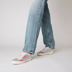 SNEAKER SIRIUS IN PELLE CON GLITTER COLORE ARGENTO