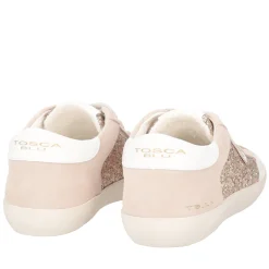 SNEAKER SIRIUS IN PELLE CON GLITTER COLORE ORO