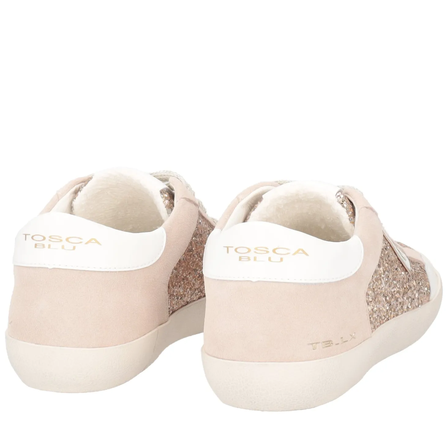 SNEAKER SIRIUS IN PELLE CON GLITTER COLORE ORO