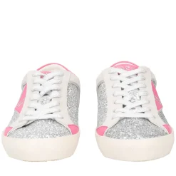 SNEAKER SIRIUS IN PELLE CON GLITTER COLORE ARGENTO