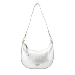 Tracolla moony bags in pelle colore argento