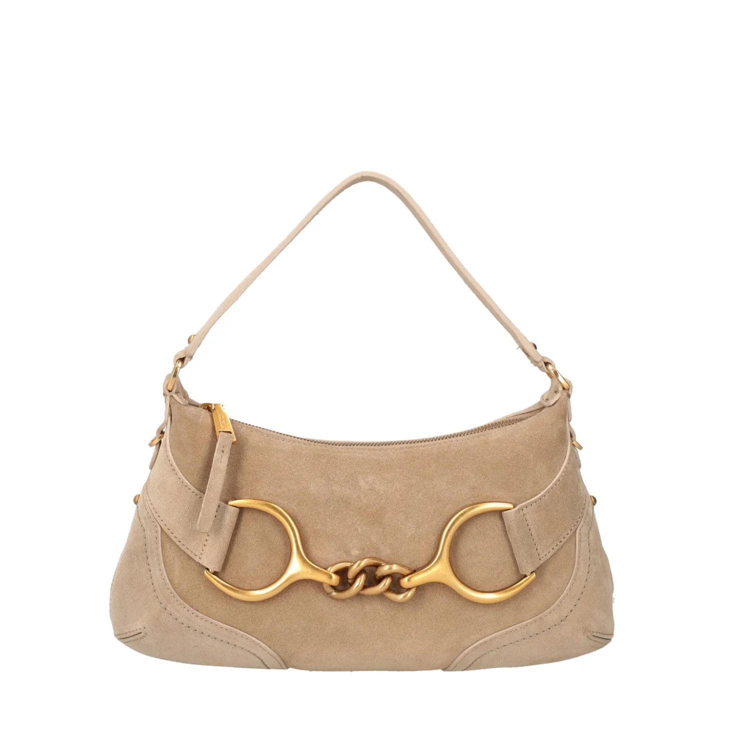 Tracollina in pelle scamosciata Cecilia colore beige