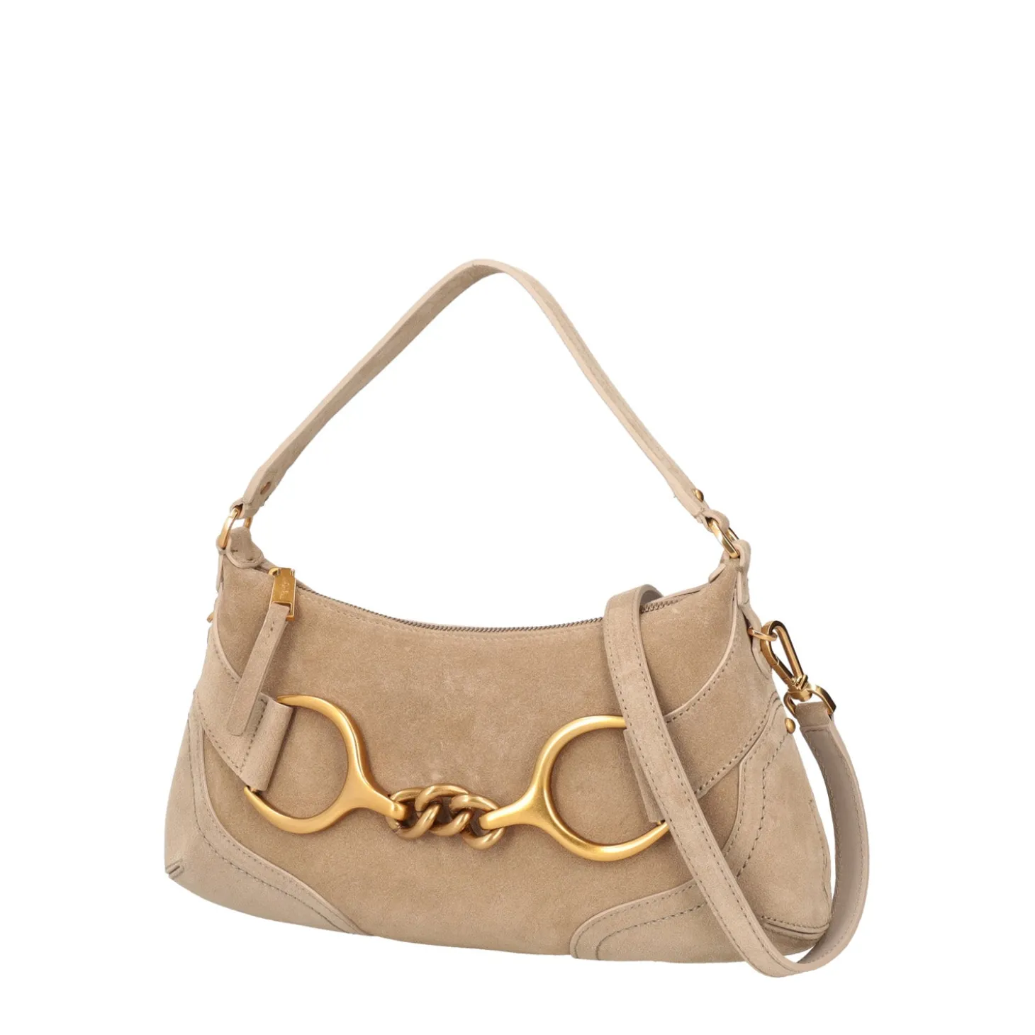 Tracollina in pelle scamosciata Cecilia colore beige