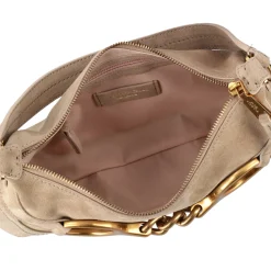 Tracollina in pelle scamosciata Cecilia colore beige