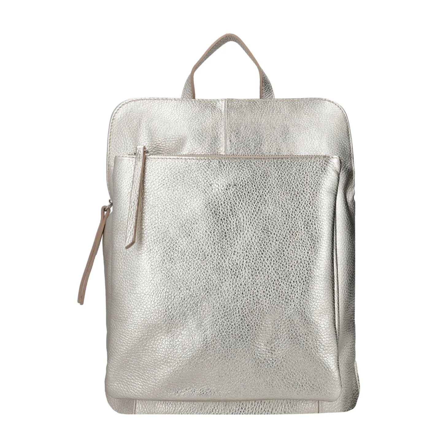 ZAINO IN PELLE CON CHIUSURA A ZIP COLORE ORO