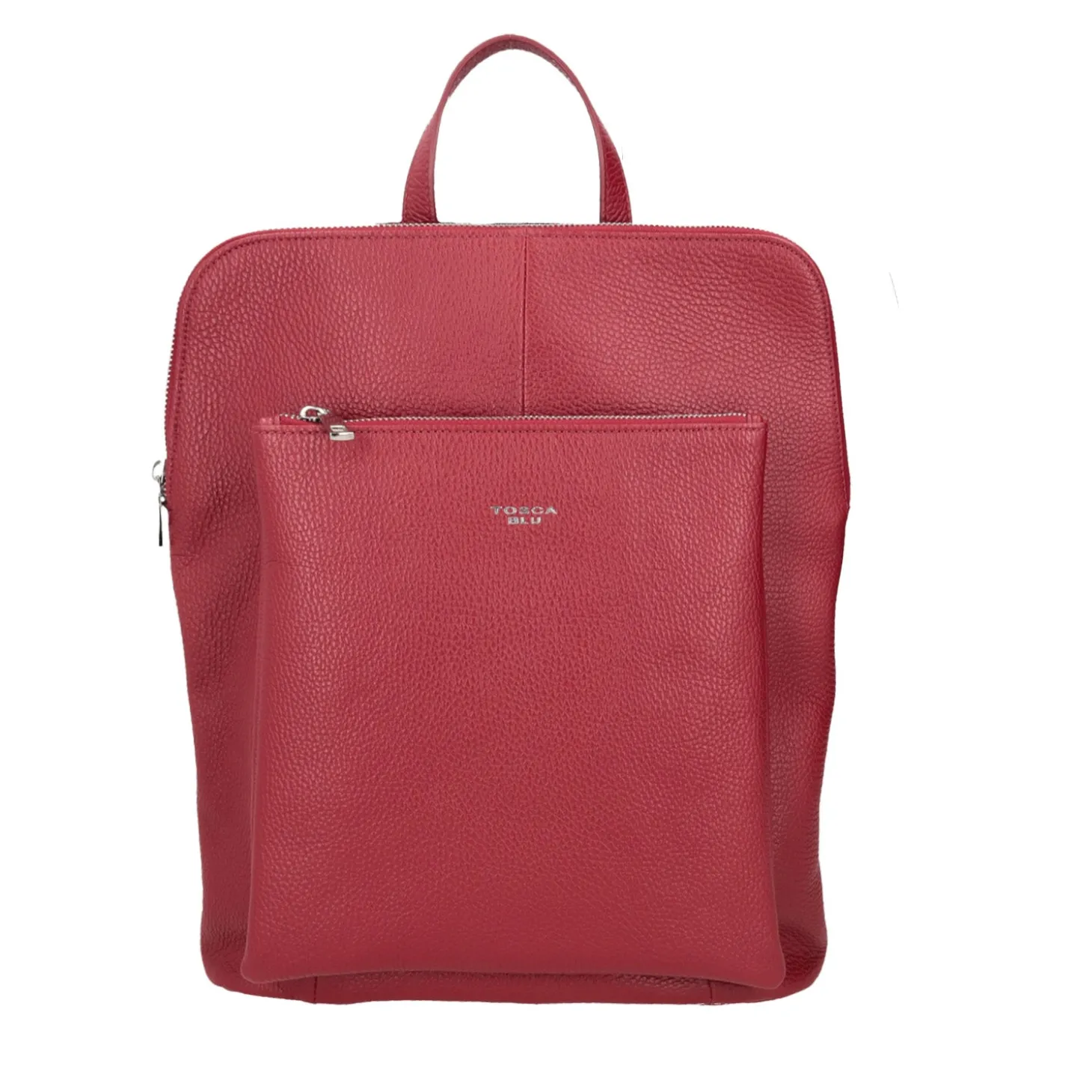 ZAINO IN PELLE CON CHIUSURA A ZIP COLORE ROSSO SCURO