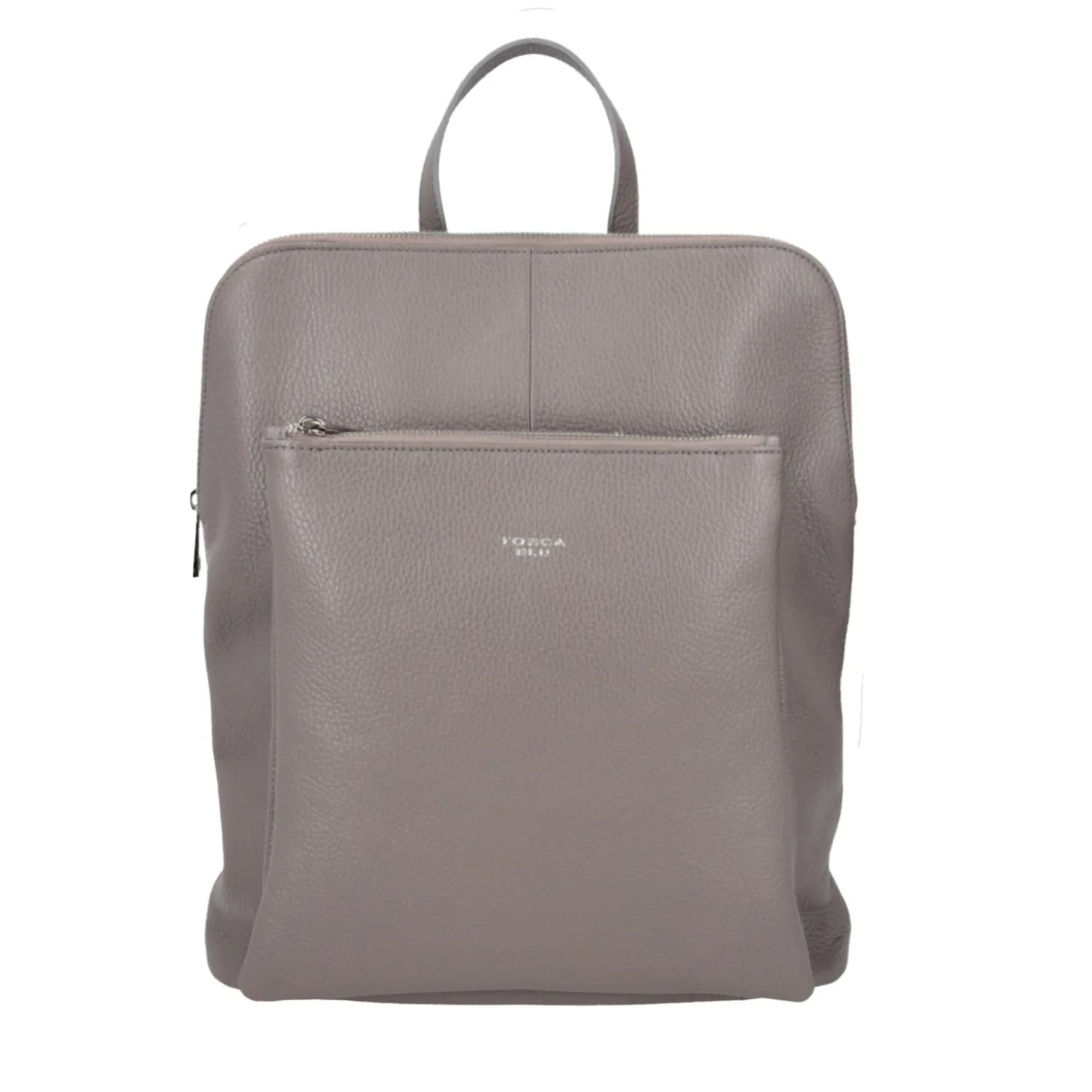ZAINO IN PELLE CON CHIUSURA A ZIP COLORE GRIGIO CHIARO