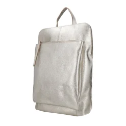 ZAINO IN PELLE CON CHIUSURA A ZIP COLORE ORO