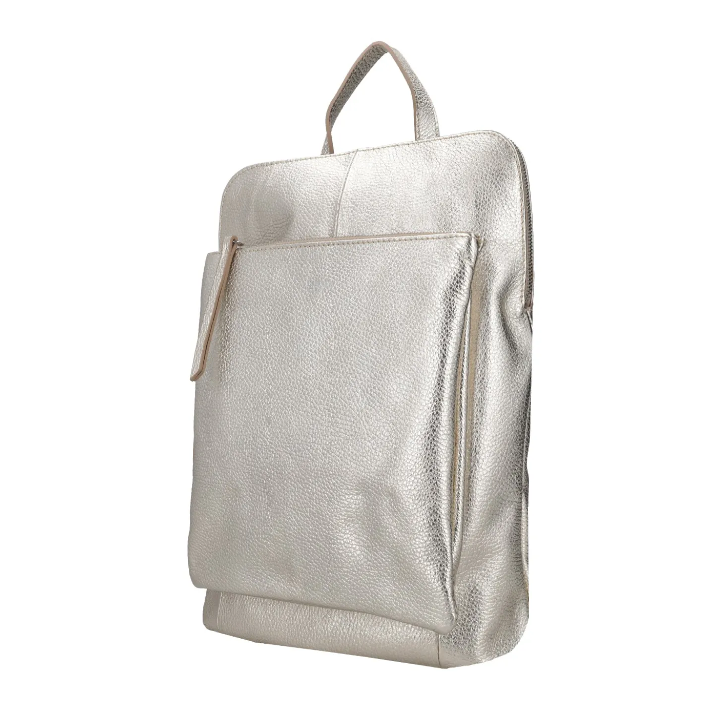 ZAINO IN PELLE CON CHIUSURA A ZIP COLORE ORO
