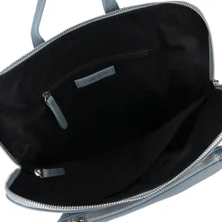 Zaino in pelle con chiusura a zip colore blu avio