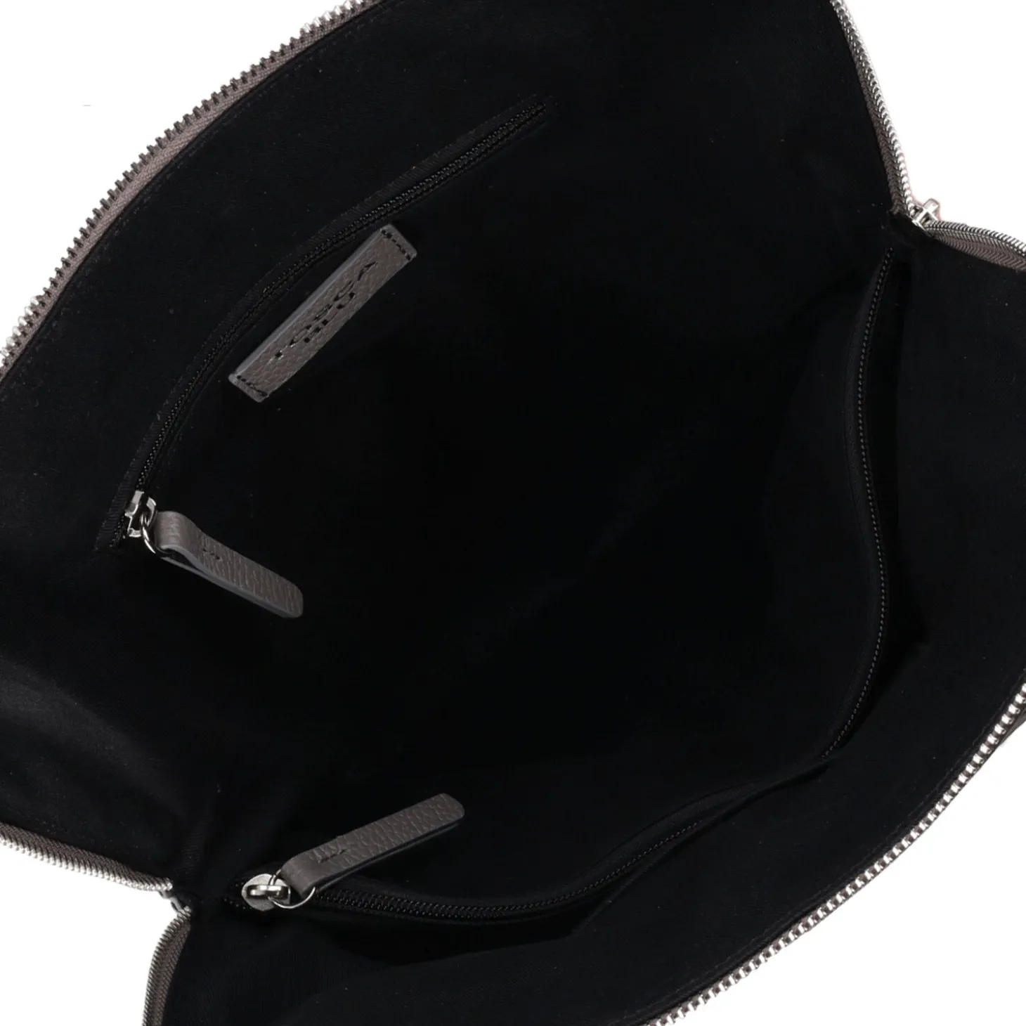 ZAINO IN PELLE CON CHIUSURA A ZIP COLORE GRIGIO CHIARO